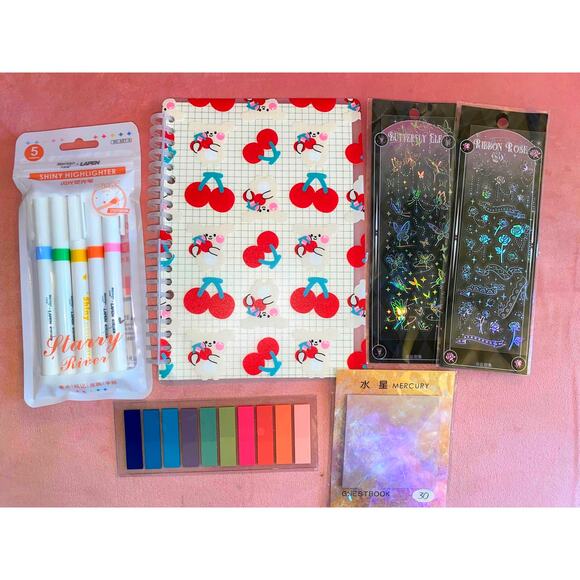 19 Pieces Journal Notebook Pen Market‎ Sticker Stationary School Gift Set Tape - Picture 2 of 4